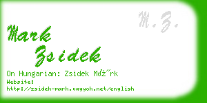 mark zsidek business card